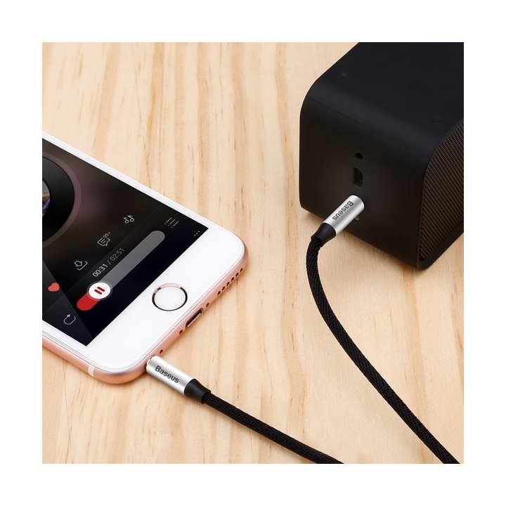 Kabel przewód audio AUX wtyk - wtyk jack 3.5 mm stereo Baseus CAM30-BS1 100cm