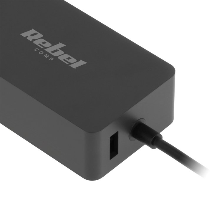 Zasilacz uniwersalny Rebel 8 końcówek, USB 65 W / 15-24 V