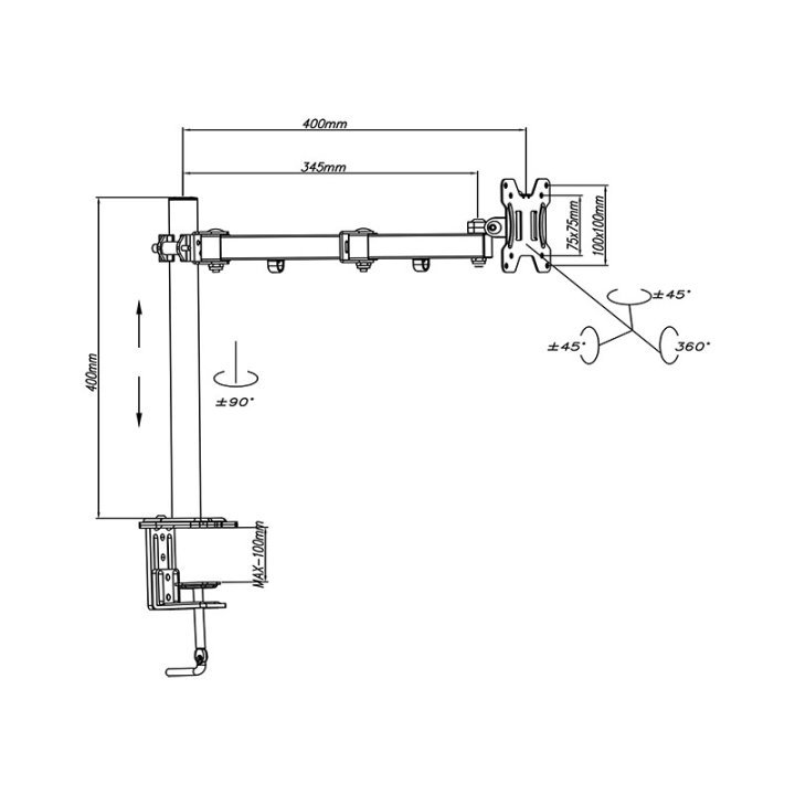 Uchwyt TV LCD HQ 13"-27" moco. do biurka