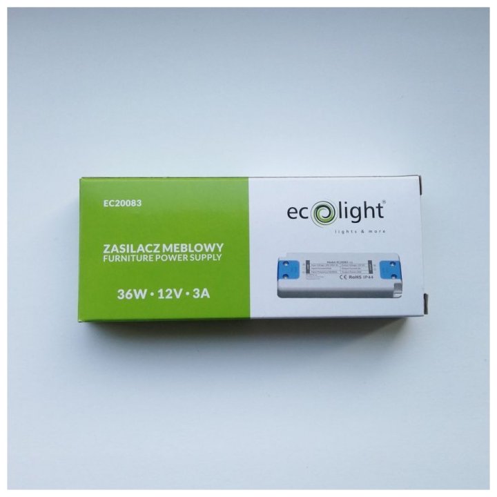 Zasilacz meblowy 36W 12V IP44 128x51x16