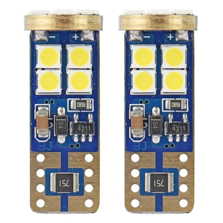 LED CANBUS 12SMD 2835 T10e (W5W) White 12V/24V