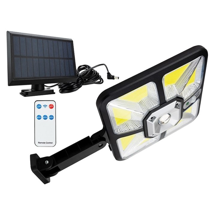 Lampa uliczna solarna z przewodem 5m 9COB z pilotem