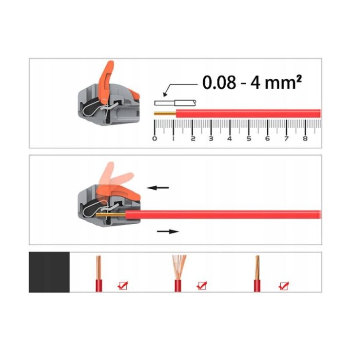 Złączka elektryczna automatyczna potrójna (kostka), 32A, 250V