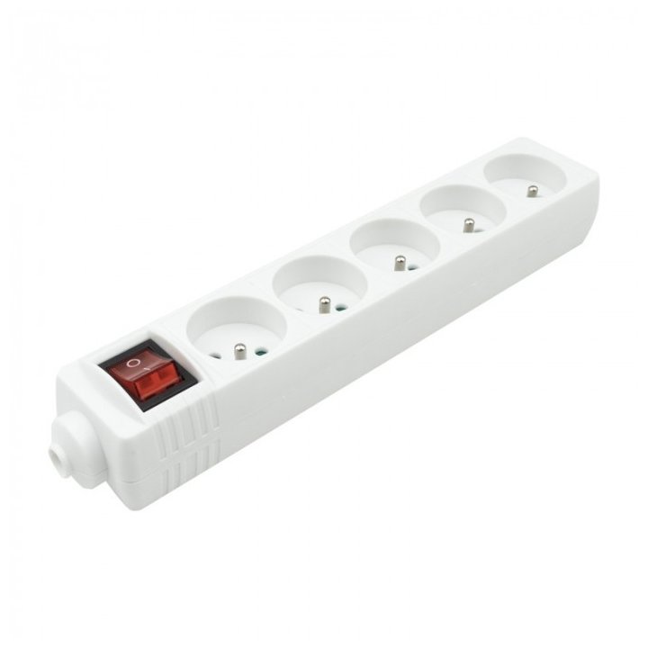 Listwa zasilająca 5 gniaz z/u z wyłącznikiem BIAŁA