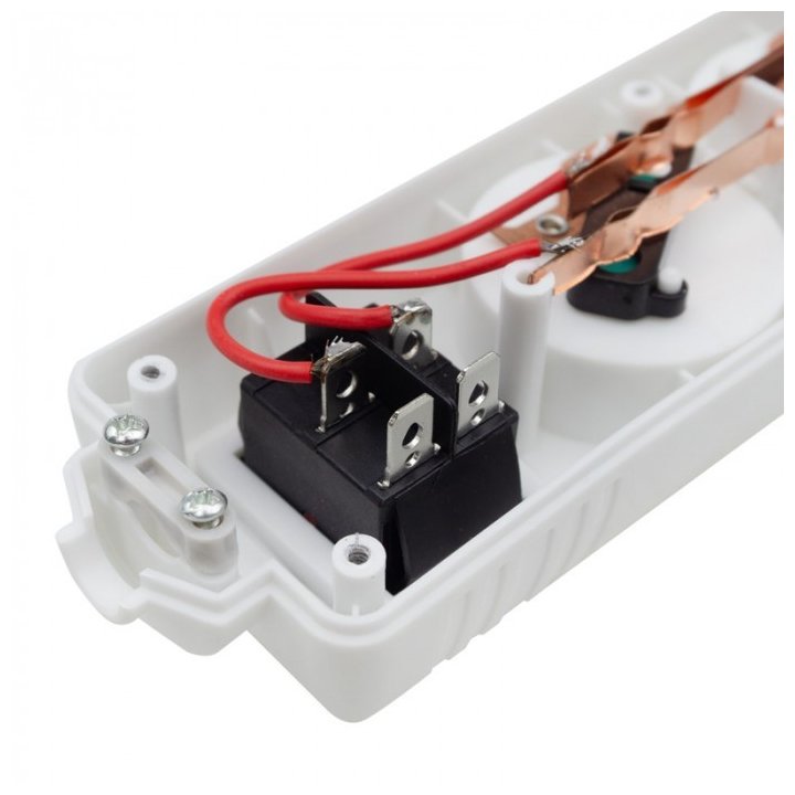 Listwa zasilająca 5 gniaz z/u z wyłącznikiem BIAŁA