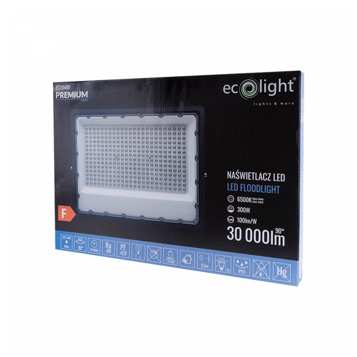 NAŚWIETLACZ PREMIUM 300W 30000lm 6500K IP65 NEW