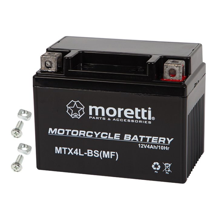 Akumulator motocyklowy 12V 4Ah MTX4L-BS MORETTI