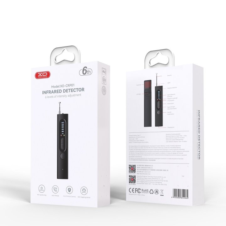 XO Detektor podczerwieni do wykrywania podsłuchów i lokalizacji CRP01 czarny
