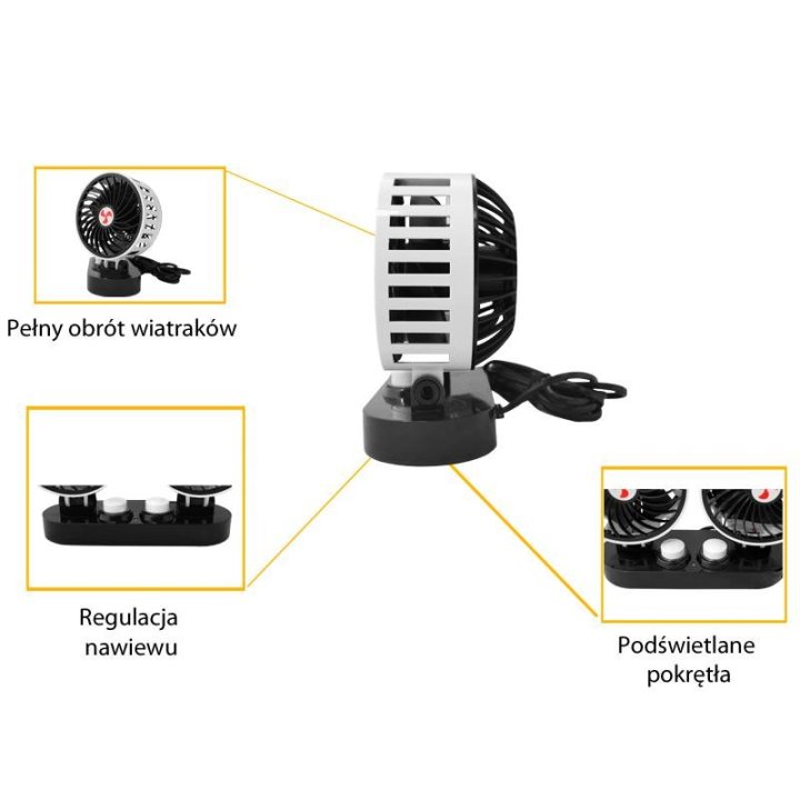 Wentylator samochodowy LTC podwójny 2x5" 24V z regulacją.