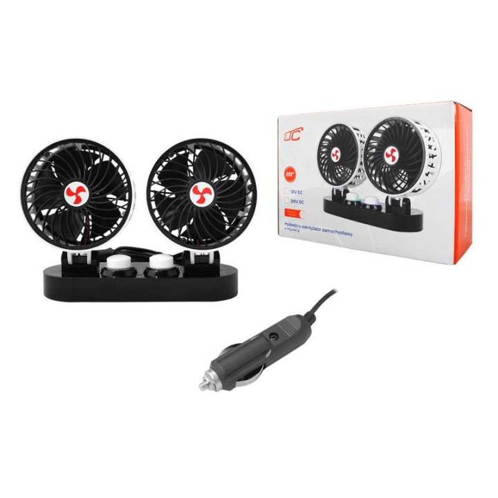 Wentylator samochodowy LTC podwójny 2x5" 24V z regulacją.