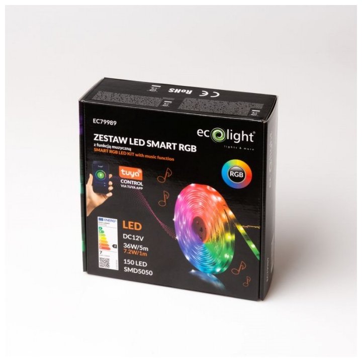 TAŚMA LED SMART ZESTAW 7.2W/m RGB IP20 /5m/