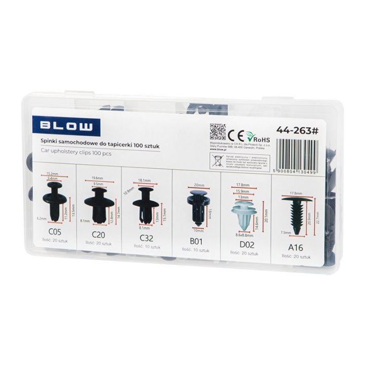 Spinki samochodowe do tapicerki 100szt