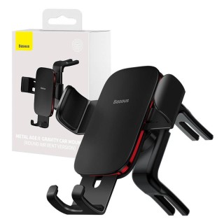 Baseus uchwyt samochodowy Metal Age II grawitacyjny czarny do kratki