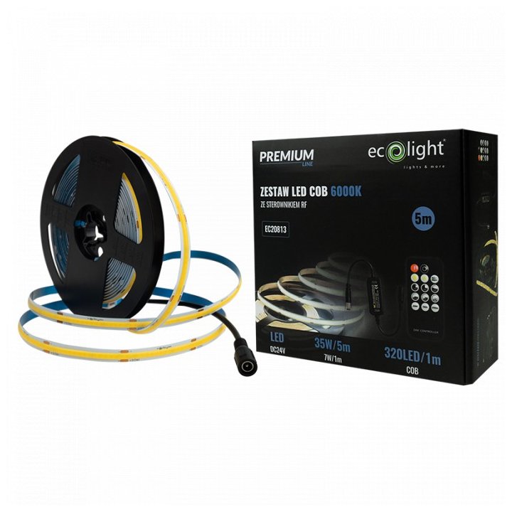 ZESTAW LED 320 COB 24V IP20 6000K /5m/