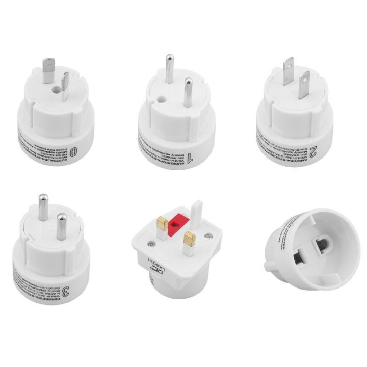 Zestaw adapterów podróżnych Anglia, USA, EUROPA, AUSTRALIA.