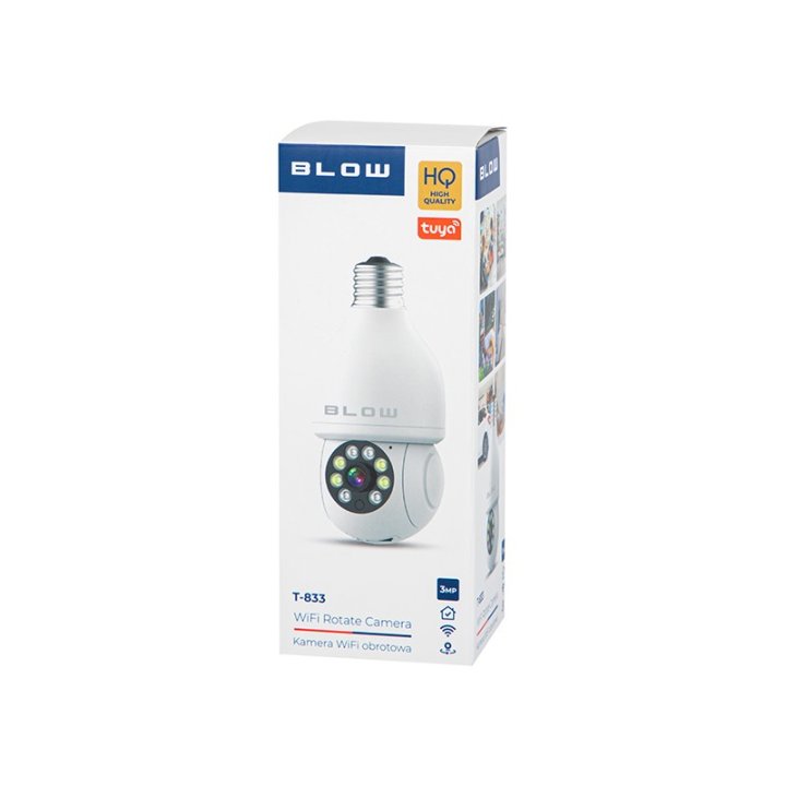 Kamera BLOW WiFi Tuya 3MP żarówka T-833 Obrotowa PTZ