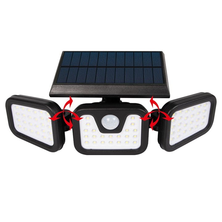 Lampa uliczna solarna 3 reflektory + czujnik