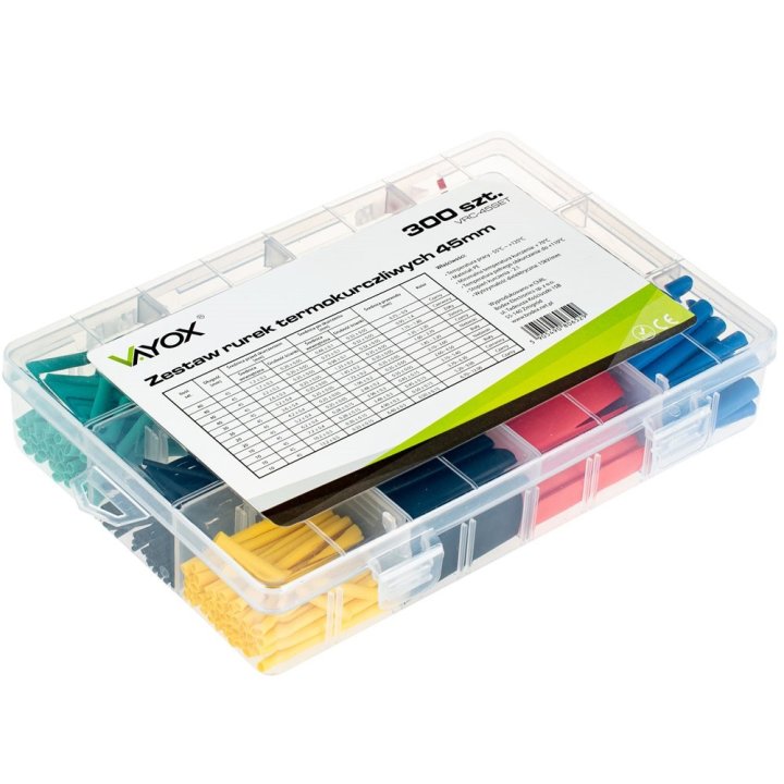 Rurki termokurczliwe 300 szt. 45mm 1-13mm VRC-45SET Vayox