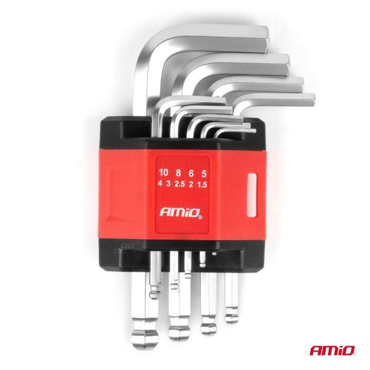 Klucze IMBUS krótkie imbusy zestaw CRV 9 szt.