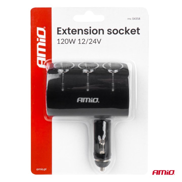 Rozdzielacz gniazda zapalniczki 12V 24V 120W 90°