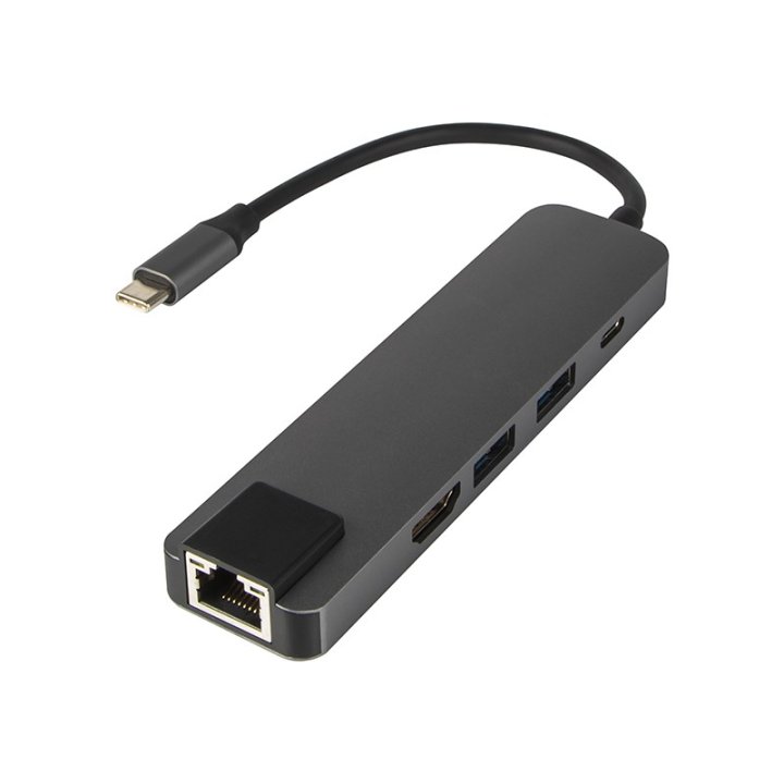 Karta sieciowa USB-C HUB RJ45 + HDMI K-03"