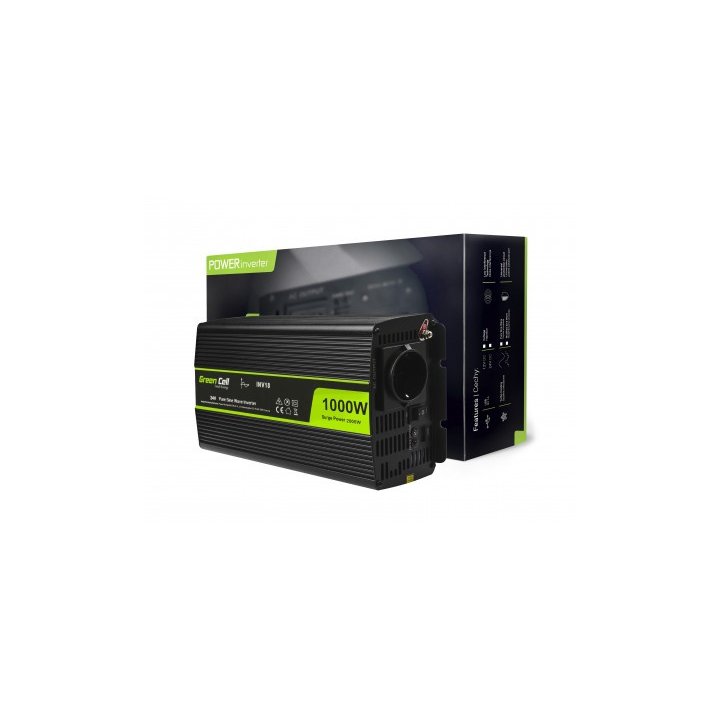 Przetwornica napięcia Inwerter Green Cell 24V na 230V 1000W/2000W Czysta sinusoida