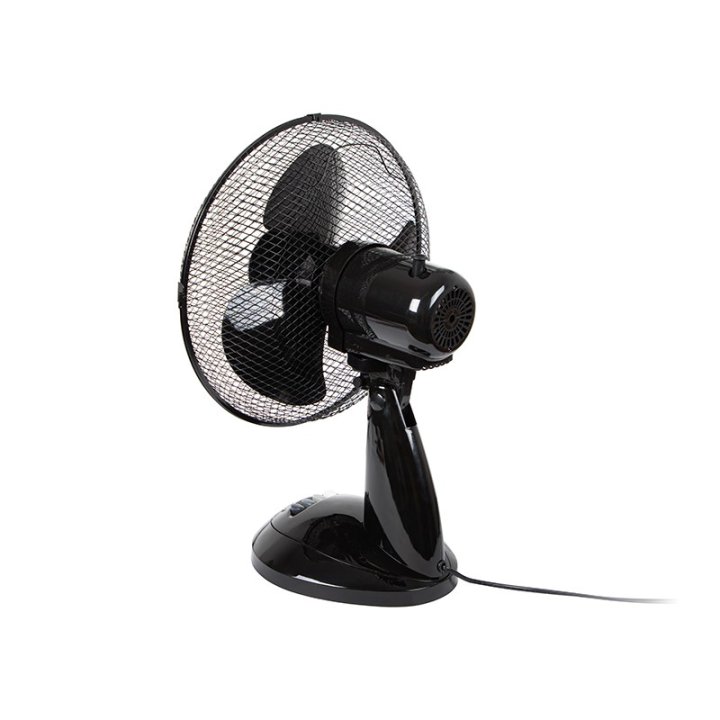 MOCNY WENTYLATOR CICHY WIATRAK BIURKOWY OBROTOWY 3 TRYBY OSCYLACJA 40W 30CM