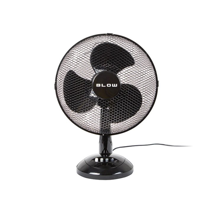 MOCNY WENTYLATOR CICHY WIATRAK BIURKOWY OBROTOWY 3 TRYBY OSCYLACJA 40W 30CM