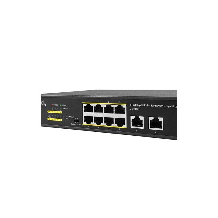 Switch 24x PoE 2x Uplink 300W do kamer IP 250m VLAN SFP FS1026PS1