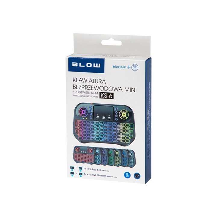 Klawiatura bezprzewodowa 2,4GHz+bluetooth miniKS-6 +touchpad