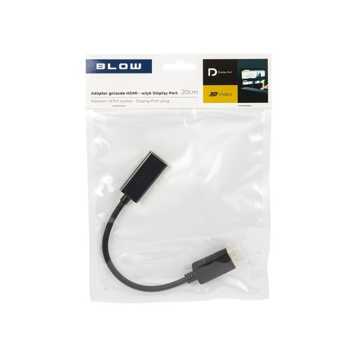 PrzejścieHDMI gniazdo HDMI-wtyk DISPLAY PORT 0,2m