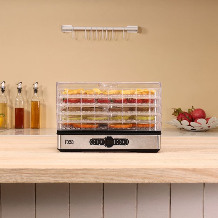 Suszarka do grzybów , warzyw , owoców , 400W , 5 sit, wyświetlacz, termoobieg, TEESA
