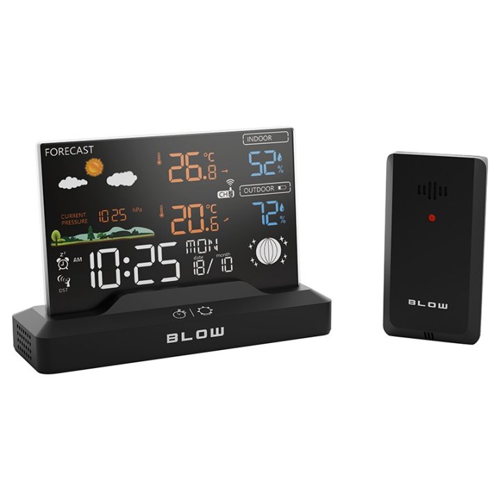 Stacja pogodowa bezprzewodowa BLOW WS104 czarna"