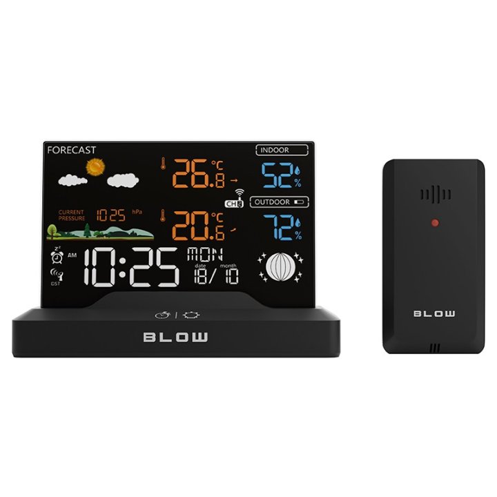 Stacja pogodowa bezprzewodowa BLOW WS104 czarna"