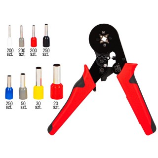 Zaciskarka konektorów tulejkowych YAC-8 + zestaw 1200szt konektorów"
