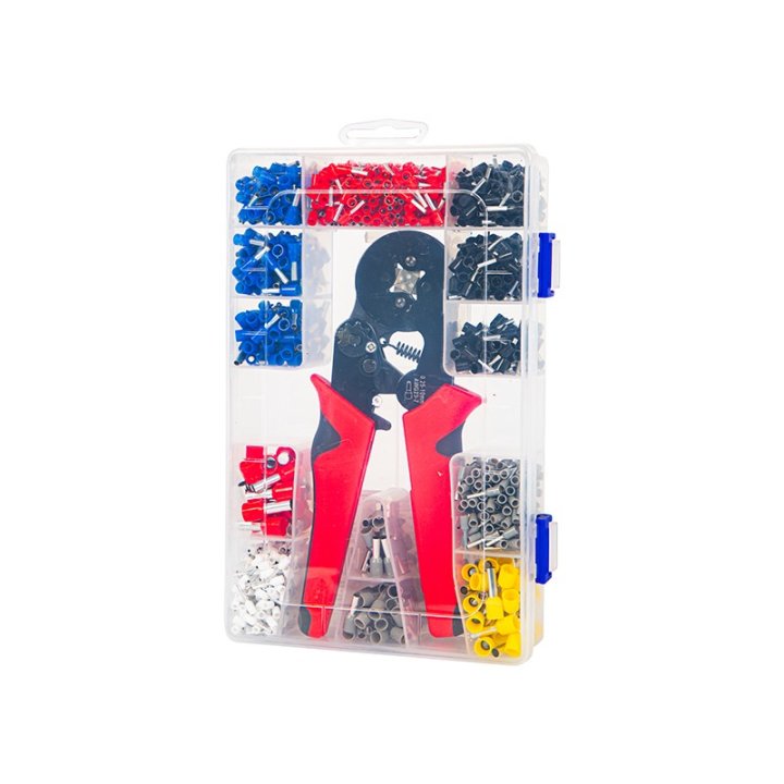 Zaciskarka konektorów tulejkowych YAC-8 + zestaw 1200szt konektorów"