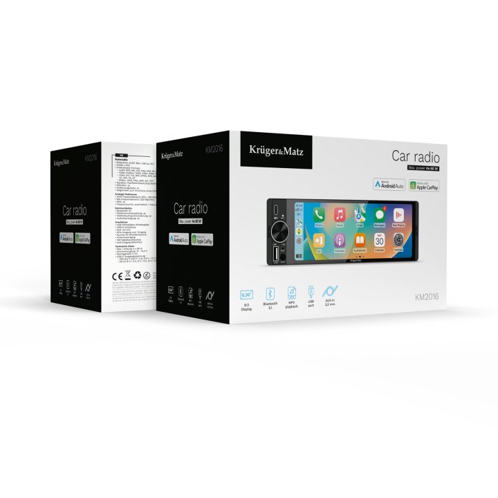 Radio samochodowe Kruger&Matz KM2016 CarPlay/AndroidAuto