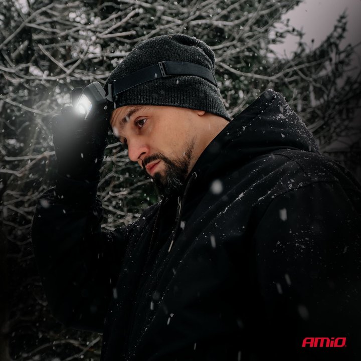 Latarka czołowa akumulatorowa z czujnikiem ruchu XPG+COB 1800mAh (BATT)