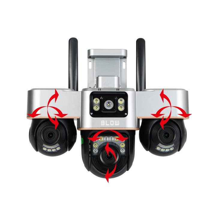 Kamera BLOW WiFi 3 obiektywy obracane 6MP V-BP36 czarna