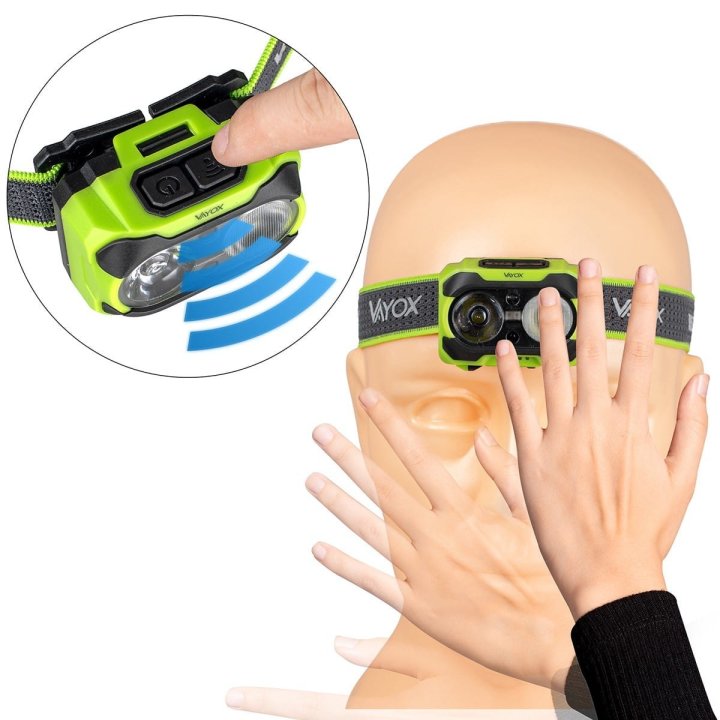 Latarka czołowa 600lm IP44 TwinBeam Pro Series VA0361 Vayox