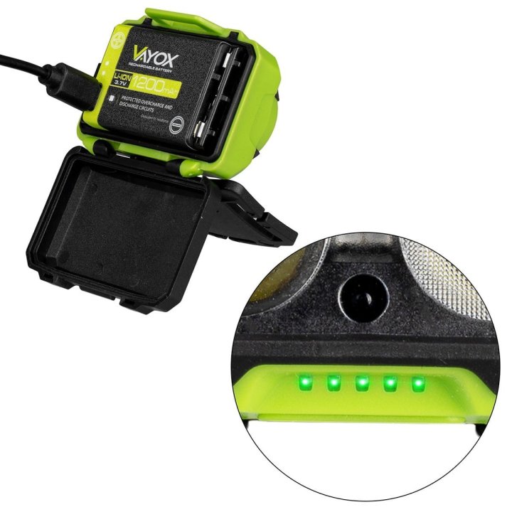 Latarka czołowa 600lm IP44 TwinBeam Pro Series VA0361 Vayox