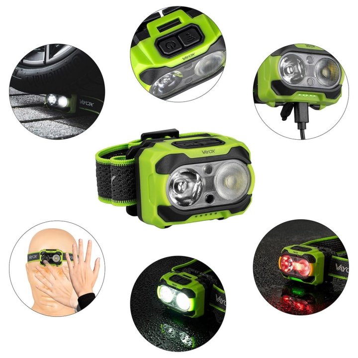 Latarka czołowa 600lm IP44 TwinBeam Pro Series VA0361 Vayox