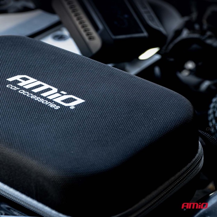 Urządzenie rozruchowe 4w1 booster powerbank kompresor latarka LED 12V 12Ah 1600A AMIO-04677