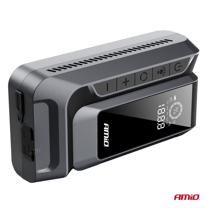 Urządzenie rozruchowe 4w1 booster powerbank kompresor latarka LED 12V 12Ah 1600A AMIO-04677