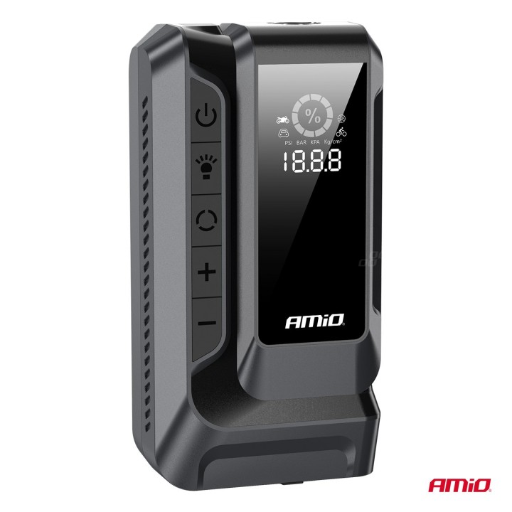 Urządzenie rozruchowe 4w1 booster powerbank kompresor latarka LED 12V 12Ah 1600A AMIO-04677