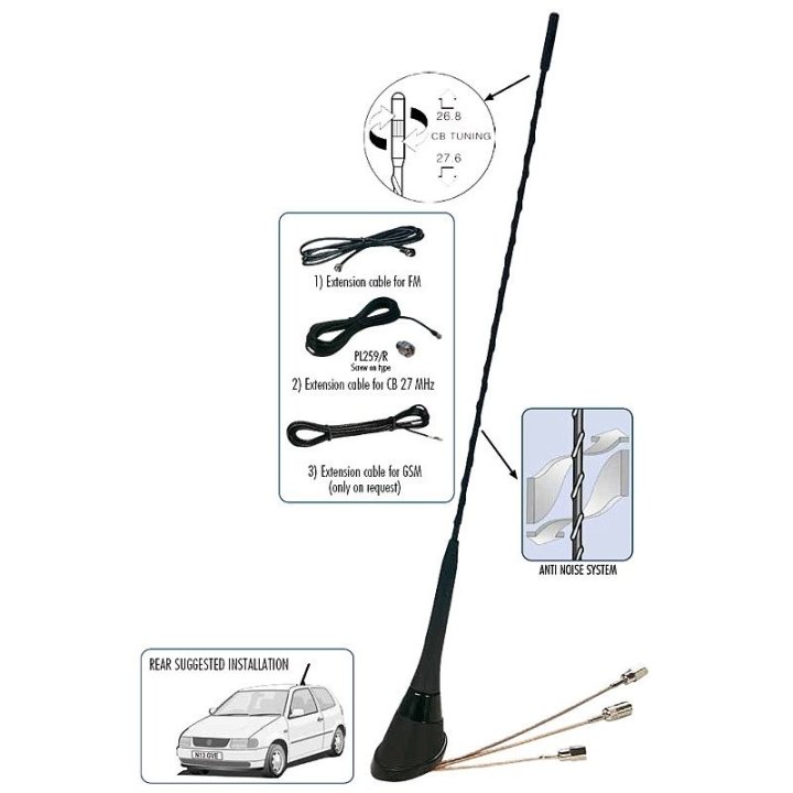 TRIFLEX CB/FM/GSM+KABLE SIRIO