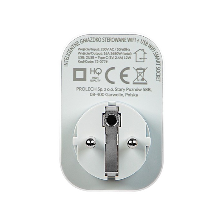 Inteligentne gniazdko sterowane WiFi TUYA 2x USB+