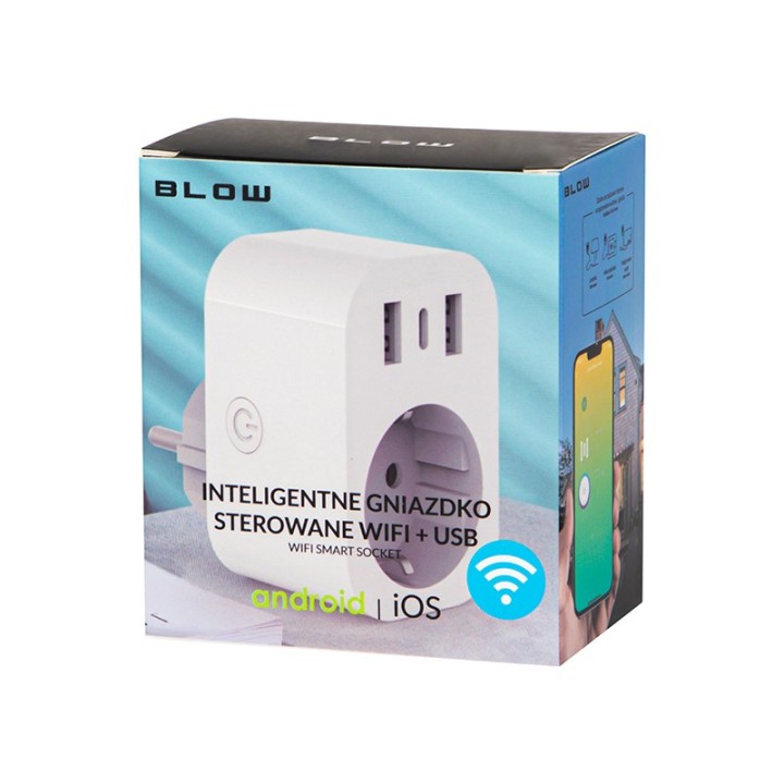 Inteligentne gniazdko sterowane WiFi TUYA 2x USB+
