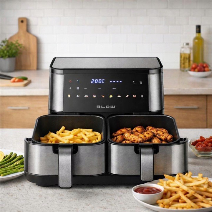 AIR FRYER frytkownica beztłuszczowa BLOW 2500W 9L dwukomorowy