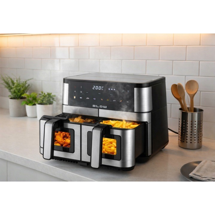 AIR FRYER frytkownica beztłuszczowa BLOW 2500W 9L dwukomorowy